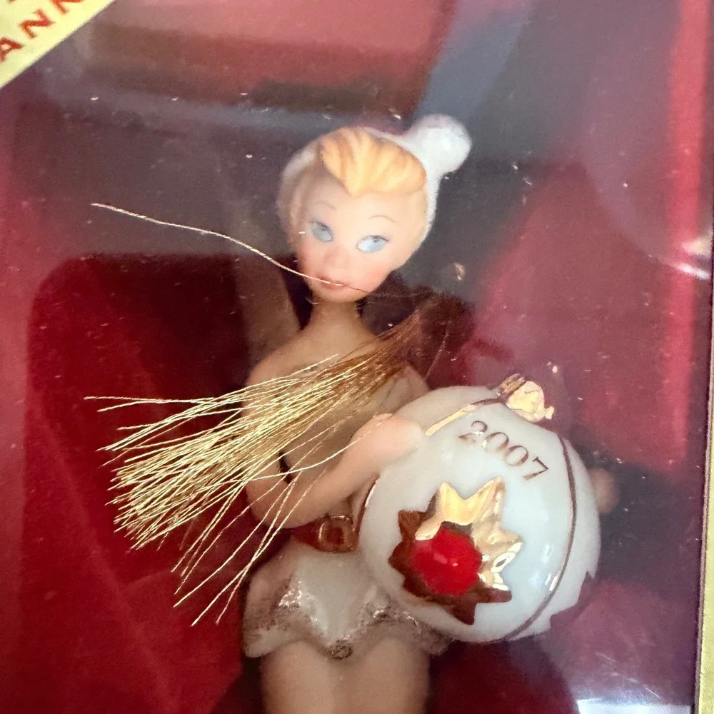Lenox Disney 2007 Very Merry Tinker Bell Annual Ornament Ivory China Gold Gem